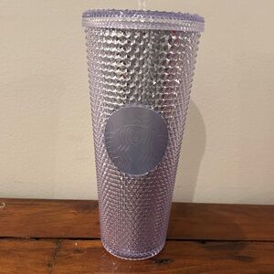 Starbucks silver / clear Studded Cold Cup Tumbler with straw. EUC!